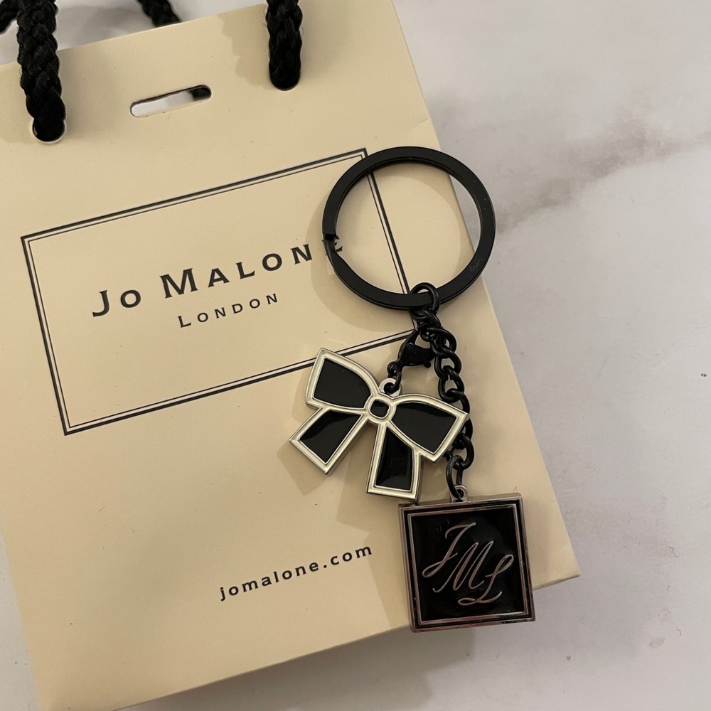 Jo Malone Limited edition logo bow charm keychain w/ gift bag